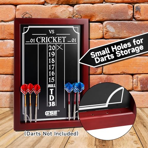 GSE Games & Sports Expert Chalk Dart Scoreboard for Dart Board Cricket & 01 Dart Games with Chalks and Chalk Wipe (Standard/Large) - style: Large