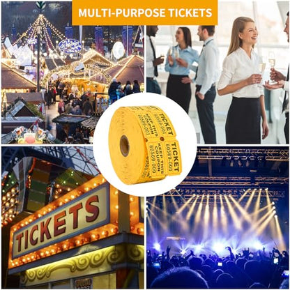 L LIKED Raffle Tickets Double Rolls 1000 Per Roll 50/50 Raffle Tickets for Events,Carnivals, Entry, Class Reward, Prizes(Yellow) - color: 1000 Yellow