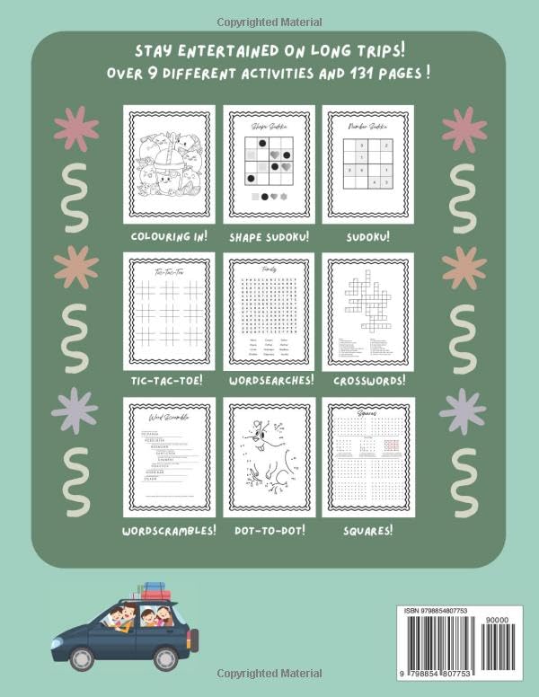 Kids Activity Book: Games & Activities for Children and Teens on Holidays & long trips, Journeys, Flights and Roadtrips