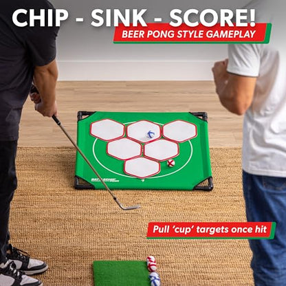 GoSports BattleChip Pong Chipping Golf Games for Adults and Families - Outdoor & Indoor Golf Game Set - Home, Backyard, Lawn, Beach, & More - style: 1 Board