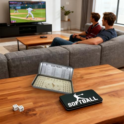 Tabletop Softball Board Games, Knuckle Dice Travel Game for Adults, Fun Party and Family Night Table Games (Softball) - color: Softball