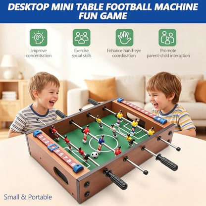 Saycker Table Foosball, Mini Football Table Soccer Tabletops Wood Football Table Top w/Footballs, Game Accessories for Adults Family Night Parties Entertainment