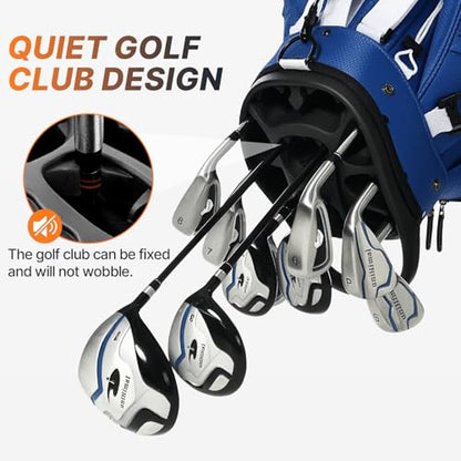 uniHimal Golf Cart Bag with 15 Way Organizer Divider Top, S-Lock Cart Golf Bag for Men Women with Magnetic Pocket and Rain Cover, Lightweight Golf Club Bag Includes Cooler Pocket and Handles