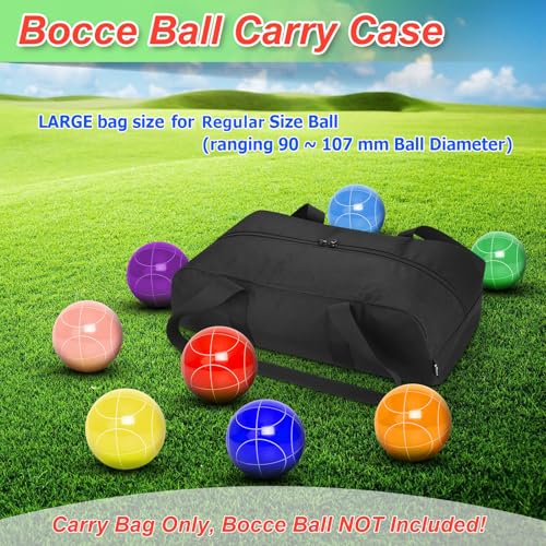 Cosmos Bocce Sets Carry Bag Bocci Storage Organizer Bag for Holding 8 Boccie Balls, Portable Bocce Balls Tote Bag for Carrying Bocce Game Equipment to Backyard Lawn Beach - size: Large