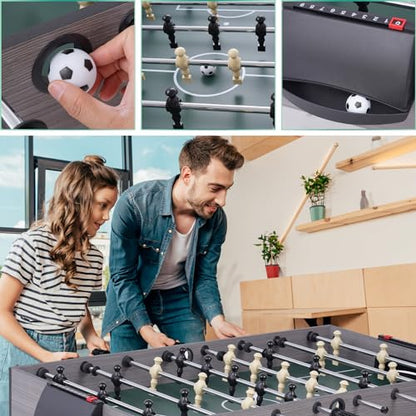 54" 4-in-1 Multi Game Table, Foldable Combo Game Table Set with Ping Pong, Hockey, Pool Billiards and Foosball for Adults, Home, Game Room, Friends & Family