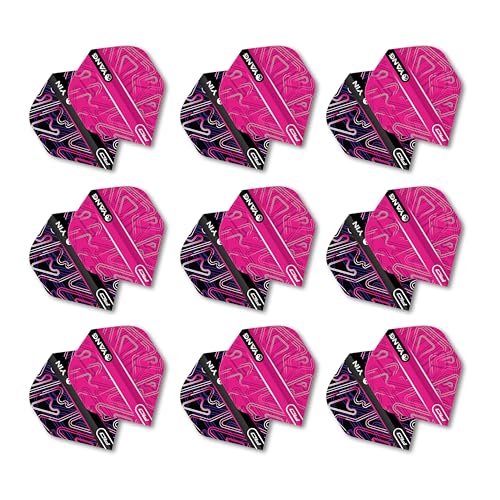 RED DRAGON Yin Yang Double Sided Dart Flights 3 Sets Per Pack (9 Dart Flights in Total) - color: Pink and Black