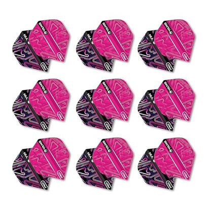 RED DRAGON Yin Yang Double Sided Dart Flights 3 Sets Per Pack (9 Dart Flights in Total) - color: Pink and Black