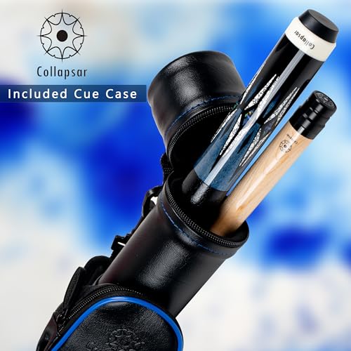 Collapsar CA Pool Stick with 1X1 Hard Case,58" Maple Professional Billiard Cue Stick,19-21 oz Pool Cue Set - color: CA008+Joint Protector+Hard Case, size: 19 ounce