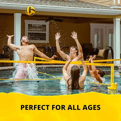 CROSSNET H2O Volleyball Pool Game - Four Square Net - Quick Assemble & Portable - Perfect Pool Toys for All Families W/Accessories