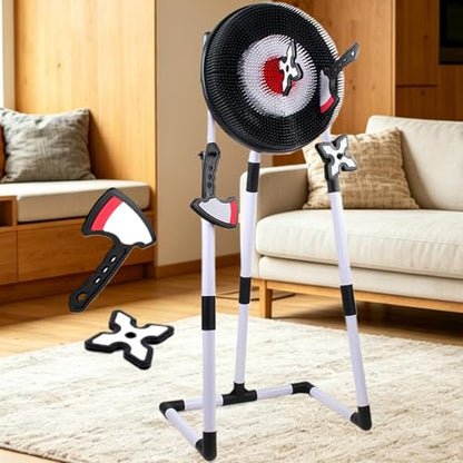 Axe Throwing Game for Backyard - Foam Target Set, Safe Outdoor Toss Toy with Strong Adhesion, Sticky Hook Loop Board, Family Lawn Activity, Soft Hatchet Game for Fun Social Interaction