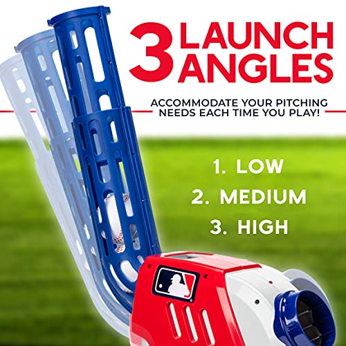 Franklin Sports Kids Pitching Machine - Plastic Baseball Pitching Machine for Kids Batting Practice - MLB Power Pitcher with Adjustable Speeds