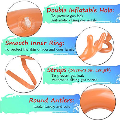 2 Set Inflatable Reindeer Antlers Ring Toss Game, Christmas Games for Family Party Great for Adults and Kids - style: 2 PACK