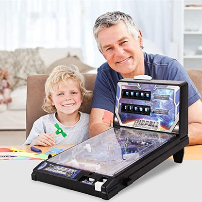 Mini Pinball Game Set for Kids & Adults, Electronic Table Arcade Pinball 24.5 * 42 * 27CM Classic Pinball Machine Toy with LCD Screen, Light and Sound Effects