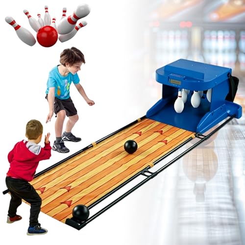 Family Bowling Game, Indoor Bowling Ball Sports Game Console with Automatic Reset, Electronic Bowling Alley Game, for Children and Adults Interactive Game 2M - size: 2M