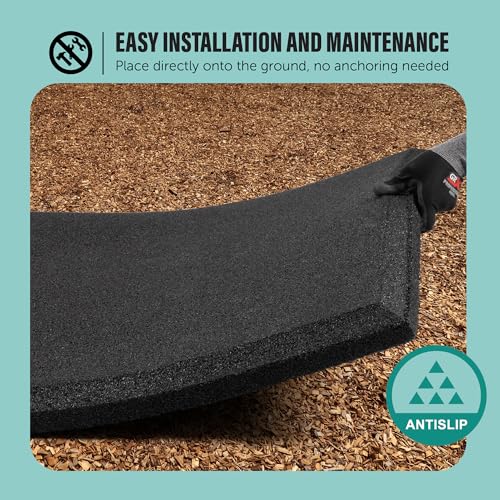 Playsafer Heavy Duty Commercial Grade Rubber Playground Safety Mat - Playground Protection Mat for Swings and Slides - 54" Long X 32" Wide x 2" Thick (Green) - color: Green