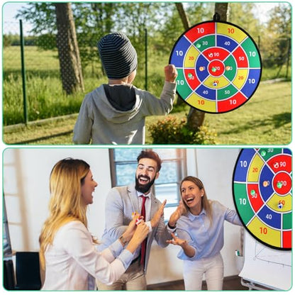 Toys Gifts for Kids Boys Daughter Son Birthday 29" Large Dart Board for Kids, Double-Sided Kids Dart Board with Sticky Balls, Indoor Sports & Outdoors Fun Party Play Games Toys