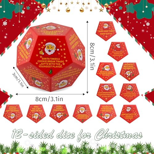 Hilarious Santa Swap Gift Exchange Dice, 3 * 3 in Exchange Gifts Dice, Christmas Stocking Stuffers Gift Exchange Dice Games for Family Party, Gifts for Xmas, Birthday, Party and Family Night, Holiday - style: Hilarious Santa Swap Gift Exchange Dice
