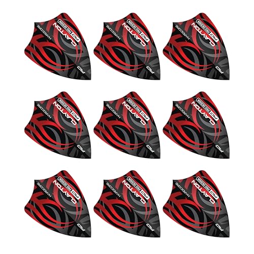 RED DRAGON Hardcore Freestyle Dart Flights - Extra Thick 100 Micron Replacement Flights for Fast, Stable Throwing Performance - 9 Flights (3 Sets) Designs - color: Black and Red