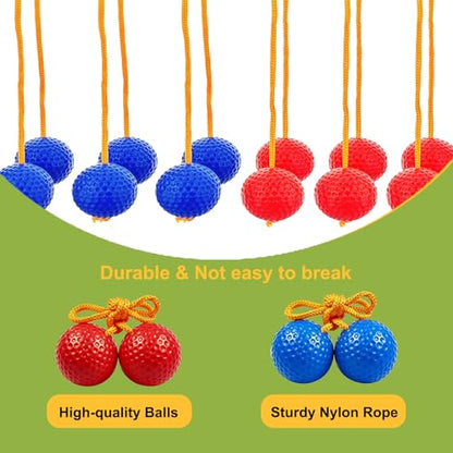 6 Pack Ladder Balls Ladder Toss Balls Ladder Ball Replacement Balls with Storage Bag for Toss Match (Red Blue) - color: Red Blue