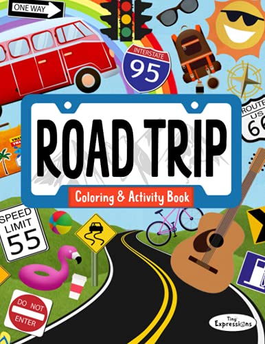 USA Road Trip Coloring & Activity Book for Kids: 30+ Pages of Coloring Activities and Games