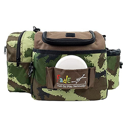 Fade Crunch Disc Golf Bag – Durable, Compact, and Perfect for All Skill Levels, from Beginners to Night Round Players – Shoulder Strap Bag (Camo)