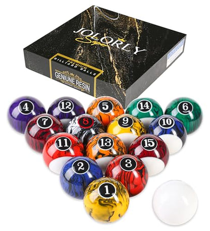 Pool Balls Billiard Set – 2-1/4" Regulation Size, 6 oz Professional Weight, AAA Grade Pure Resin, Pool Table Balls for Tournament, Bar, Game Room & Gifts - style: Black Marble Swirl