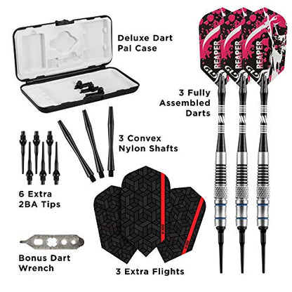 Viper Grim Reaper 80% Tungsten Soft Tip Darts with Storage/Travel Case - size: 18 Grams, style: Medium Knurling