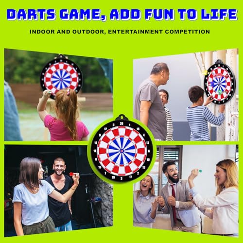 Magnetic Dart Board for Kids Indoor Outdoor Kids Games and Party Games, Christmas Birthday Gifts Toys for Boys Age 3-12 - style: Blue