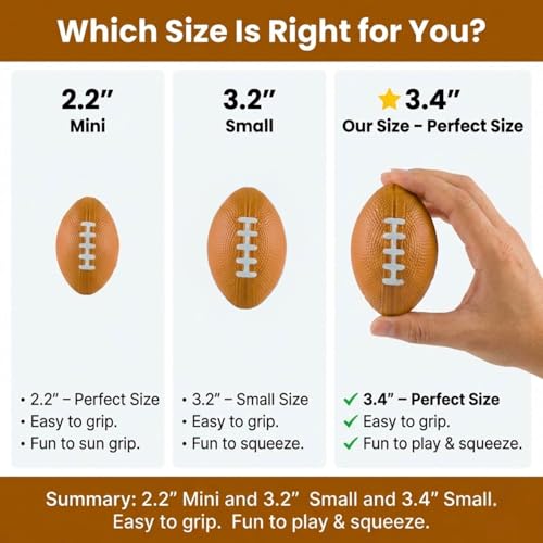 ALISSAR 20-Pack 3.4" Mini Football Stress Balls, Mini Foam Footballs for Football Party Superbowl Decoration, School Carnival Reward Gift