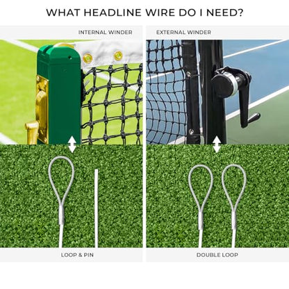 VERMONT Tennis Net – Championship Quality, Heavy-Duty HDPE | 42ft Doubles or 33ft Singles | 4 Thickness Options (2mm–3.5mm) - size: 3.5mm DT Singles [Standard], style: Double Loop