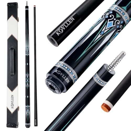 KONLLEN Carbon Fiber Pool Cue 2.0, 58-inch Low Deflection Billiard Stick for Adults with 12.5mm Tip and Pro Taper - color: 020 AK-15WBF 2.0-blue