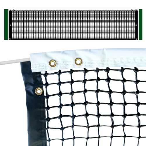 Professional Tennis Net 42FT Heavy Duty Nylon Net High Strength Non-Deforming Standard Replacement Tennis Net with 2 Fiberglass Dowels, Compatible with All Standard Outdoor Indoor Tennis Posts - style: Double-Layers Tennis Net