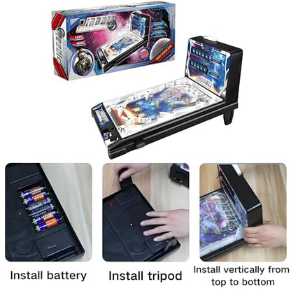 Electronic Arcade Pinball Game, Space Theme Tabletop Pinball Machine Toy, Fun Sounds and Light Effects, Ideal Gifts for Children's Christmas and Birthdays