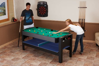 Fat Cat 3-in-1 6' Flip Multi-Game Table - color: Green Cloth Playfield
