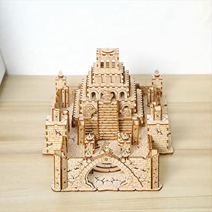 3D Wooden Puzzles The Ruins of The Ancient Temple Model Kits, Brainteaser and Puzzle for Christmas/Birthday,Gifts for Adults and Teens to Build Combination - style: Ruin