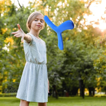 YARNOW Blue Eva Boomerang and Teenagers, Soft Thick Flying Disc Designed for Outdoor Sports and Games, Easy to Throw and Fun for Family Play