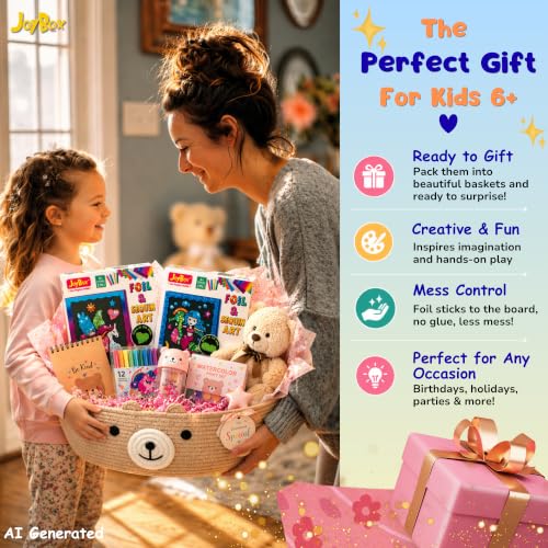 JoyBox Foil Art & Glow Sequin Art Craft Kit 2-in-1, foil Fun Art kit for Kids 6+, Luminous Day & Night Sensory Activity, Mindful Relaxing Arts & Crafts Gifts for Girls, Boys, All Ages-Mermaid Set - color: Mermaid