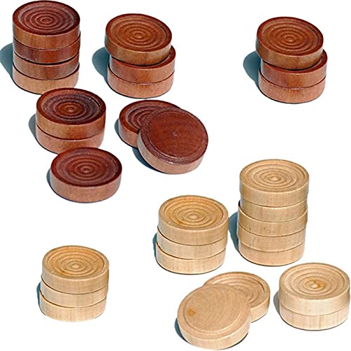 2 in 1 Chess Pieces Wood Chess Pieces + Checker Pieces Without Board (3.5 inches)