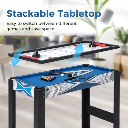 Giantex 6 in 1 Multi Game Table, Combo Game Table w/Basketball, Billiards, Ping Pong, Hockey, Shuffleboard, Bowling for Home, Game Room, Friends & Family, Combination Game Table Set for Adults Kids