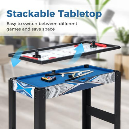 Giantex 6 in 1 Multi Game Table, Combo Game Table w/Basketball, Billiards, Ping Pong, Hockey, Shuffleboard, Bowling for Home, Game Room, Friends & Family, Combination Game Table Set for Adults Kids