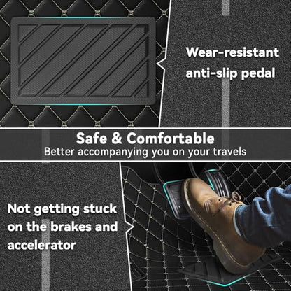 Car Floor Mats Fit for Dodge Dart 2013-2016 All Weather Durability Leather Car Floor Mats, Skidproof Pedal, Waterproof, Wear-reistant(Black Beige) - color: Black Beige