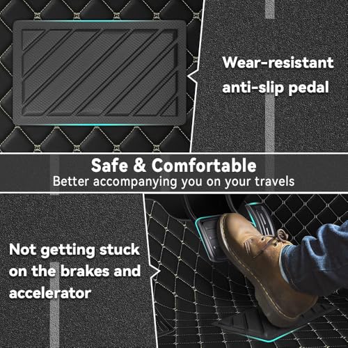 Car Floor Mats Fit for Dodge Dart 2013-2016 All Weather Durability Leather Car Floor Mats, Skidproof Pedal, Waterproof, Wear-reistant(Black Beige) - color: Black Beige