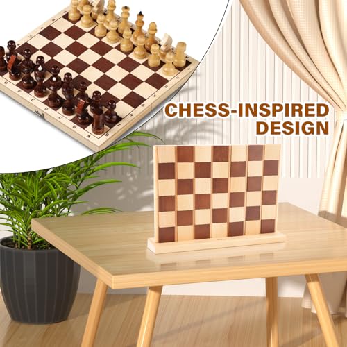 Westant 4 in A Row - Handcrafted Beechwood Four in A Row, Elegant Chess-Like Design Lawn Game As Table Decor, Outdoor for Family Play at Beach, Park, Back Yard and Lawn