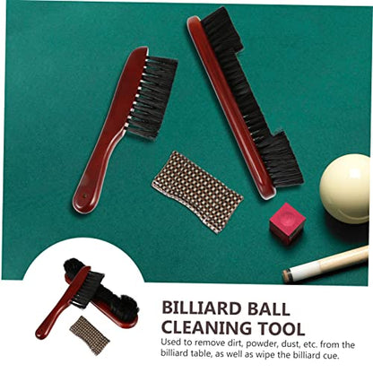 Billiard Table Cleaning Tool Set with Durable Rail Brush and Compact Design for Easy Use Essential Billiard Accessories Wine Red Color