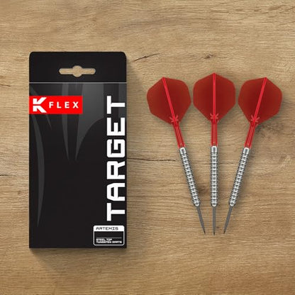 Target Darts Artemis Tungsten Steel Tip Dart Set, 21G/22G/23G/24G/25G/26G | Artemis Original | Artemis K-Flex Integrated Flight & Shaft | Professional Accessories Dart Kit, Dart Wallet Included - size: 21G, style: ARTEMIS K-FLEX