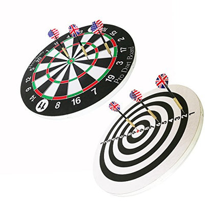 Dart Board, Dart Game Set with 6 Metal Darts and Double-Sided Flocking Dartboard (18 Inches)