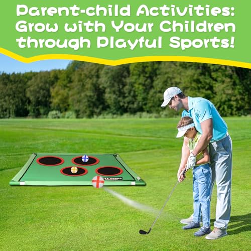 Golf Chipping Game for Outdoor Indoor: Backyard Golf Games for Adults & Golfers , Birthday Gifts for Men, Golf Set with 20 Sticky Balls, Putting Mat, Putter & Carry Bag, Golf Simulators for Home