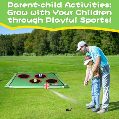 Golf Chipping Game for Outdoor Indoor: Backyard Golf Games for Adults & Golfers , Birthday Gifts for Men, Golf Set with 20 Sticky Balls, Putting Mat, Putter & Carry Bag, Golf Simulators for Home