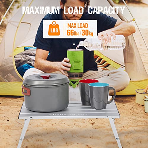 Old Bahama Bay Ultralight Aluminum Mini Table, 66lbs/30kg Weight Capacity, Foldable Small Beach Table with Retractable Legs,Suitable for Picnic Camping Outdoor Hiking - color: Silver
