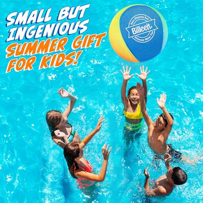 Billeeit 5Pcs Rainbow Water Skipping Balls Set for Pool Play | Floating TPR Bouncing Ball for Kids 3+ and Adults Beach, Lake, River, Ocean Play w/5 Round Balls and Mesh Bag
